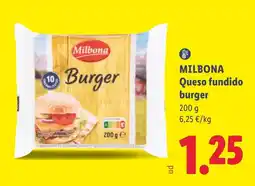 Lidl Milbona queso fundido burger oferta