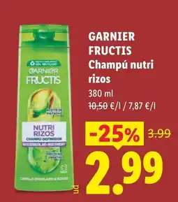 Lidl Garnier Fructis champú nutri rizos oferta