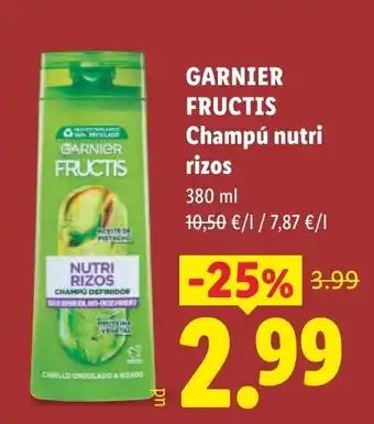 Garnier Fructis champú nutri rizos