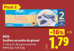 Lidl Nixe sardinas en aceite de girasol oferta