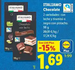 Lidl Italiamo chocolate oferta