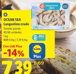 Lidl Ocean Sea langostino crudo oferta