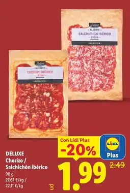 Lidl Deluxe chorizo / salchichón ibérico oferta