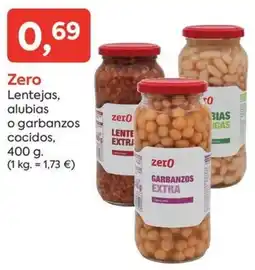 Suma Supermercados Zero lentejas, alubias o garbanzos cocidos oferta