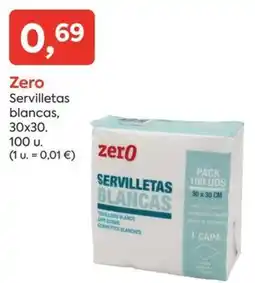 Suma Supermercados Zero servilletas blancas oferta