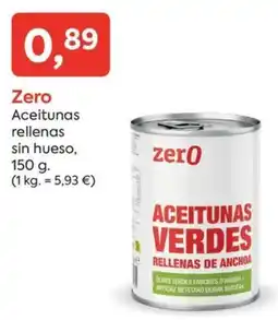 Suma Supermercados Zero aceitunas verdes rellenas de anchoa oferta