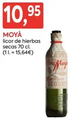 Suma Supermercados Moyà licor de hierbas secas oferta