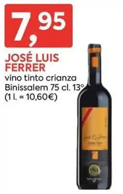 Suma Supermercados José Luis Ferrer vino tinto crianza oferta