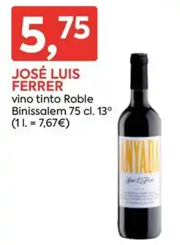 Suma Supermercados José Luis Ferrer vino tinto Roble oferta