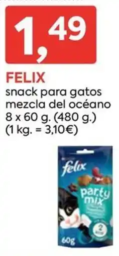 Suma Supermercados felix snack para gatos mezcla del océano oferta