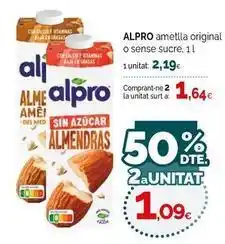 Condis Alpro - ametlla original o sense sucre oferta