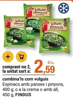 BonpreuEsclat Findus - espinacs amb panses i pinyons oferta