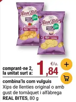 BonpreuEsclat Frit ravich - xips de llenties original o amb gust de tomaquet i alfabrega oferta