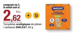 BonpreuEsclat Smileat - torradetes ecologiques de platan i carbassa oferta