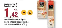 BonpreuEsclat Gallo - pasta integral espaguetis o macarrons oferta