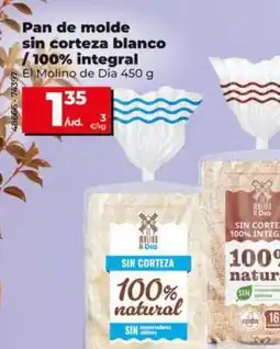 Dia El molino de dia - pan de molde sin corteza blanco oferta