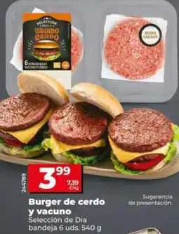 Dia Seleccion de dia - burger de cerdo y vacuno oferta