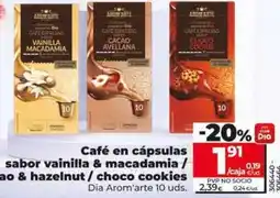 Dia Dia arom'arte - café en cápsulas sabor vainilla & macadamia/cacao & hazelnut/choco cookies oferta