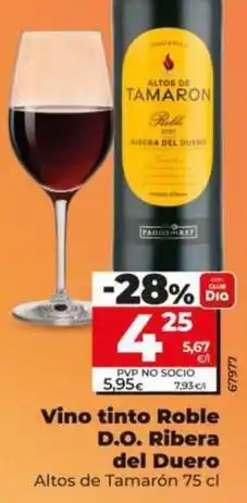 Dia Altos de tamarón - vino tinto roble d.o. ribera del duero oferta