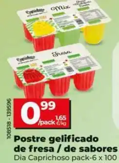 Dia Dia caprichoso - postre gelificado de fresa/de sabores oferta