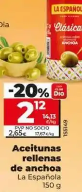 Dia La española - aceitunas rellenas de anchoa oferta