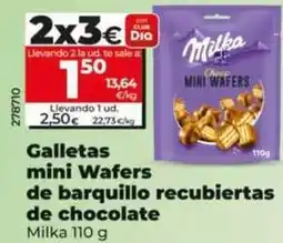 Dia Milka - galletas mini wafers de barquillo recubiertas de chocolate oferta