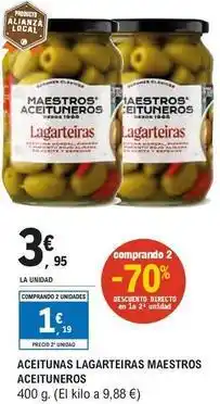 E.Leclerc Maestros aceituneros - aceitunas lagarteiras oferta