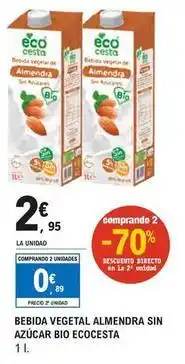 E.Leclerc Ecocesta - bebida vegetal almendra sin azucar bio oferta
