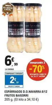 E.Leclerc Baigorri - esparragos d.o. navarra 8/12 frutos oferta