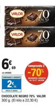 E.Leclerc Valor - chocolate negro 70% oferta