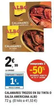 E.Leclerc Albo - calamares trozos en su tinta o salsa americana oferta