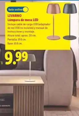 Lidl Livarno - lampara de mesa led oferta