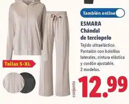 Lidl Esmara - chándal de terciopelo oferta