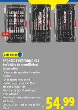 Lidl Parkside - performance set basico de atornilladora taladradora oferta