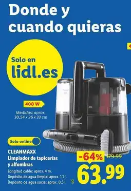 Lidl Cleanmaxx - limpiador de tapicerias y alfombras oferta