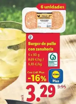 Lidl Burger de pollo con zanahoria oferta