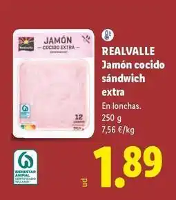 Lidl Realvalle - jamon cocido sandwich extra oferta