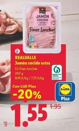 Lidl Realvalle - jamon cocido extra oferta