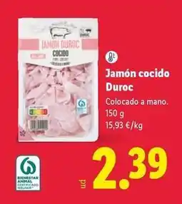 Lidl Jamon cocido duroc oferta