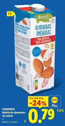 Lidl Vemondo - bebida de almendras sin azúcar oferta