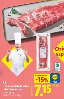 Lidl Tira de costilla de cerdo a la finas hierbas oferta