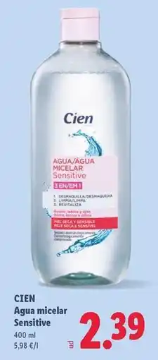 Lidl Cien - agua micelar sensitive oferta
