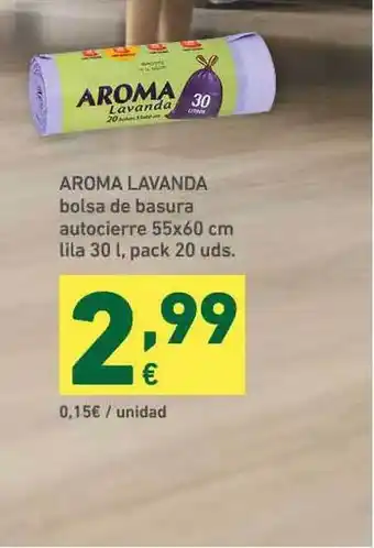 HiperDino Aroma Lavanda Bolsa De Basura Autocierre 55x60 cm oferta