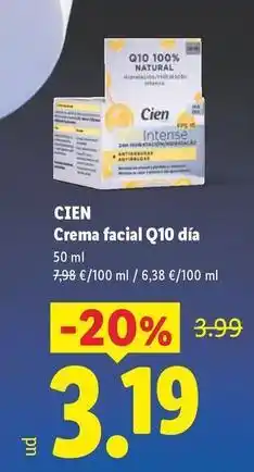 Lidl Cien - crema facial q10 dia oferta