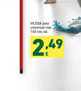 HiperDino Vileda Palo Universal Rojo 140cm oferta
