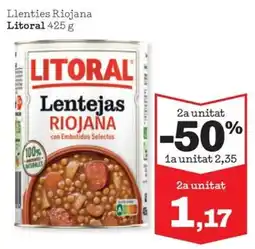 Sorli Litoral lentejas riojana oferta