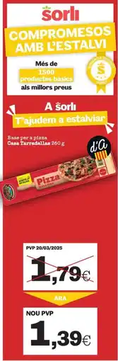 Sorli Sorli base per a pizza Casa Tarradellas oferta