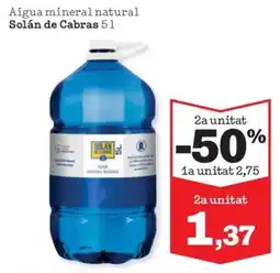 Sorli Solán de Cabras agua mineral natural oferta