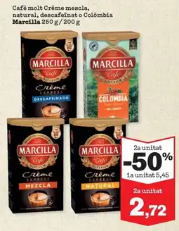 Sorli Marcilla café crème mescla natural descafeïnat o colombia oferta