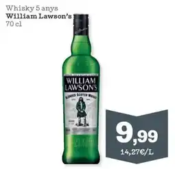 Sorli William Lawsons whisky 5 anys oferta